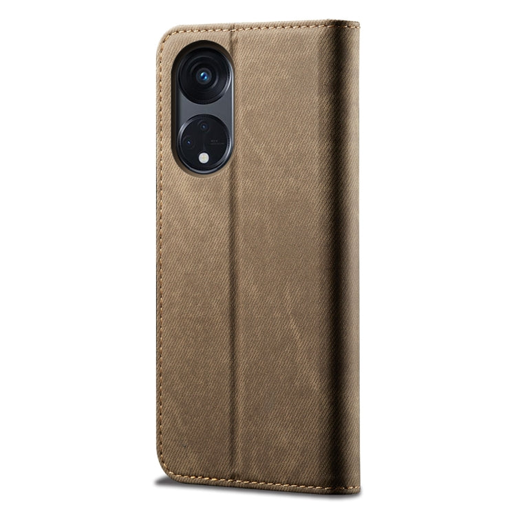 For OPPO A98 5G Denim Texture Casual Style Horizontal Flip Leather Case
