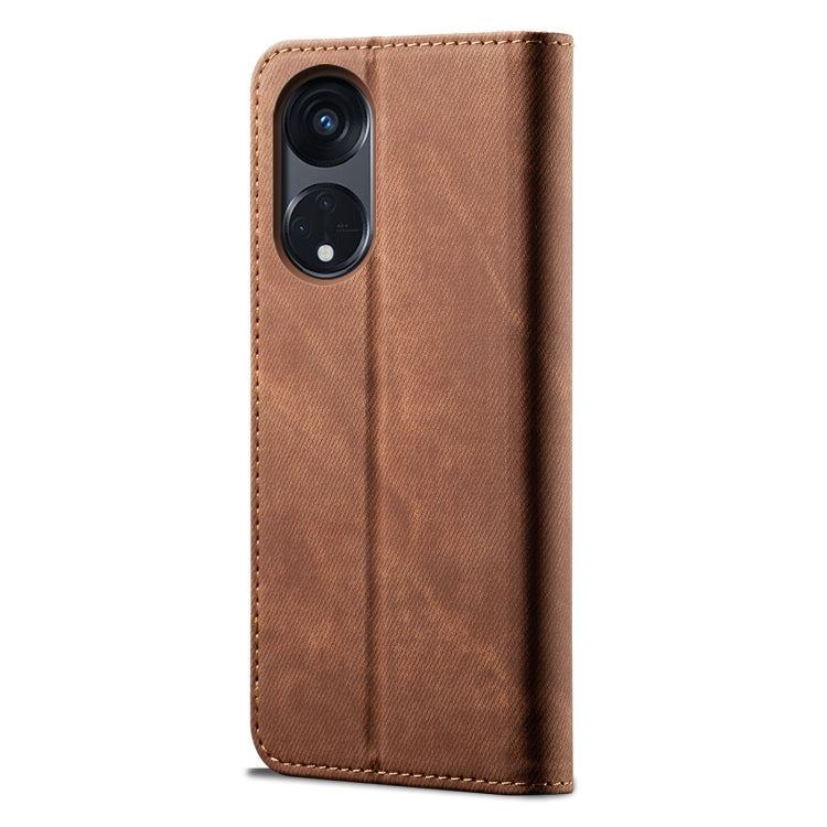 For OPPO A98 5G Denim Texture Casual Style Horizontal Flip Leather Case