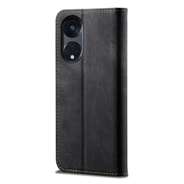 For OPPO A98 5G Denim Texture Casual Style Horizontal Flip Leather Case