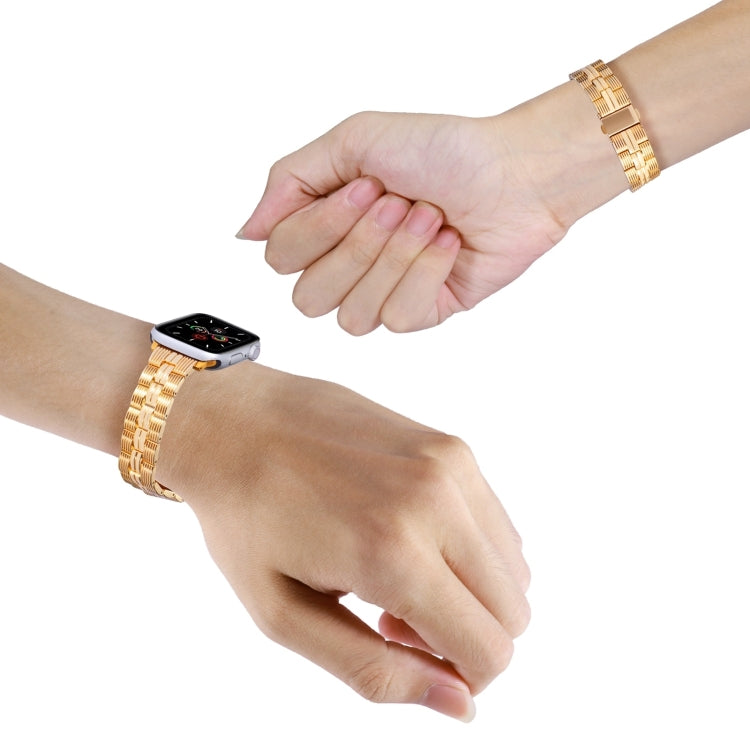 3-Beads Stripe Metal Watch Band For Apple Watch Series 10 42mm