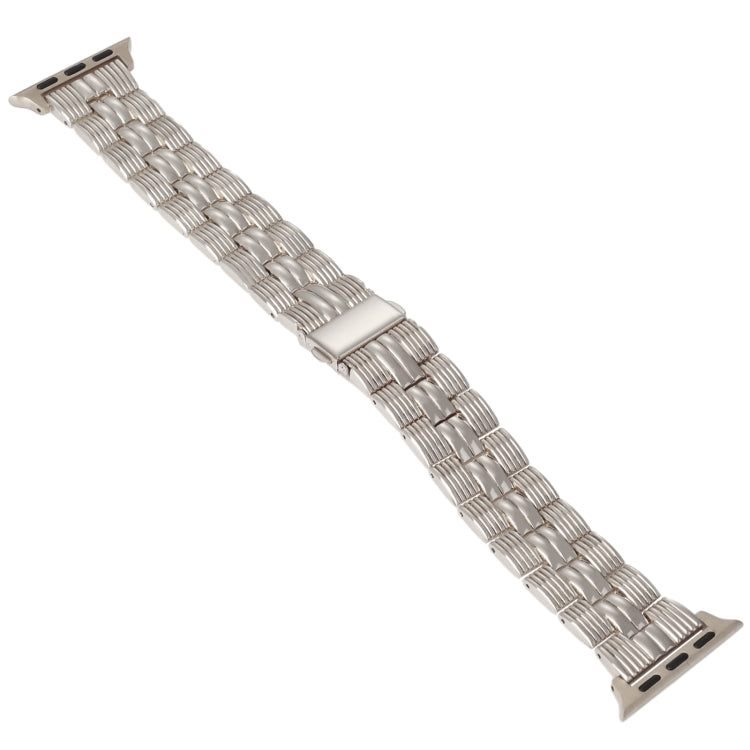 3-Beads Stripe Metal Watch Band For Apple Watch Series 10 42mm