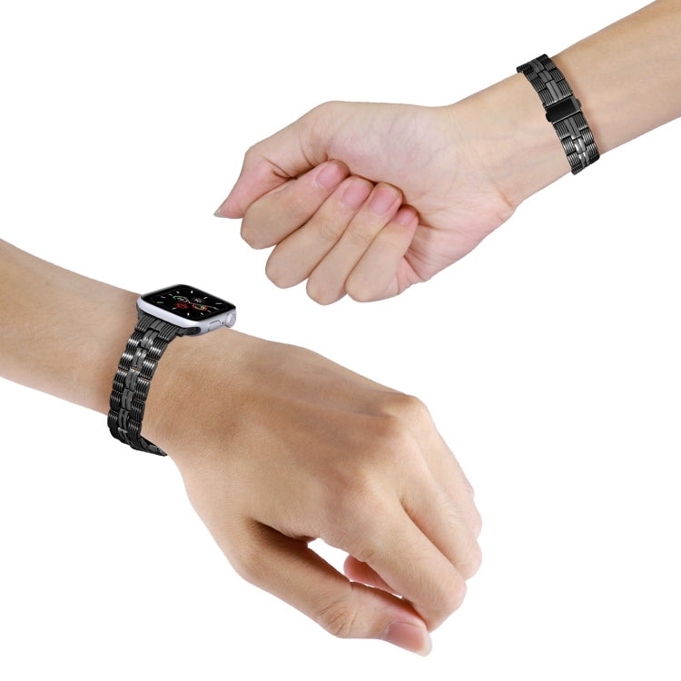 3-Beads Stripe Metal Watch Band For Apple Watch Series 10 46mm