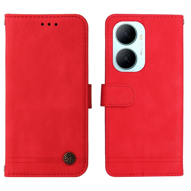 For Huawei Enjoy 80 Plus Skin Feel Life Tree Metal Button Leather Phone Case