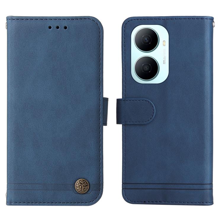 For Huawei Enjoy 80 Plus Skin Feel Life Tree Metal Button Leather Phone Case