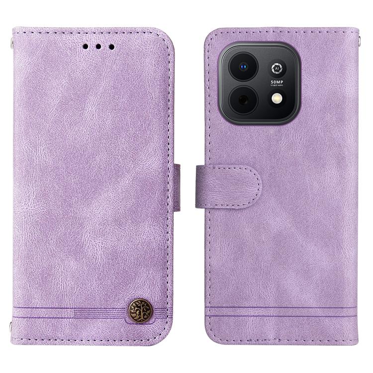 For Huawei Enjoy 90 / Enjoy 90 Plus 5G Skin Feel Life Tree Metal Button Leather Phone Case