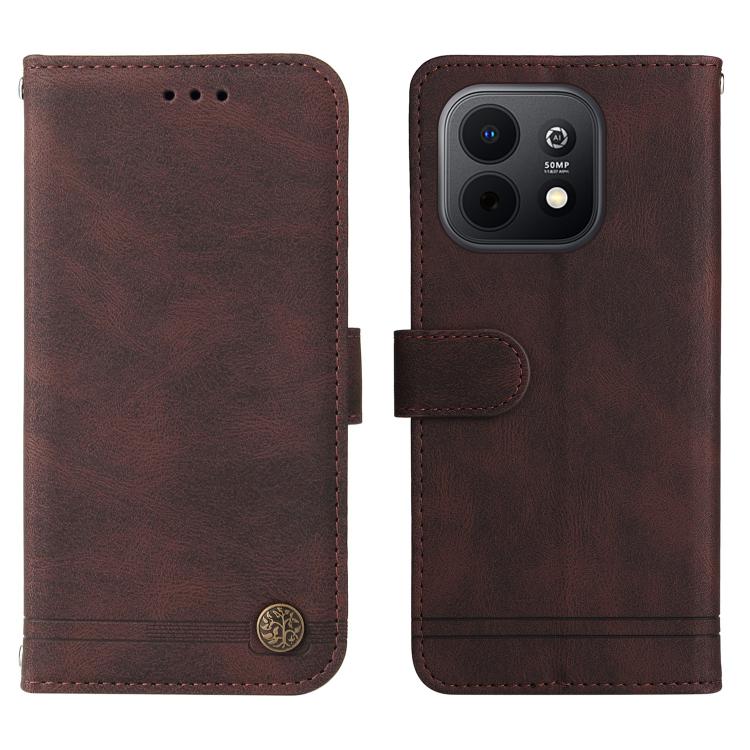 For Huawei Enjoy 90 / Enjoy 90 Plus 5G Skin Feel Life Tree Metal Button Leather Phone Case