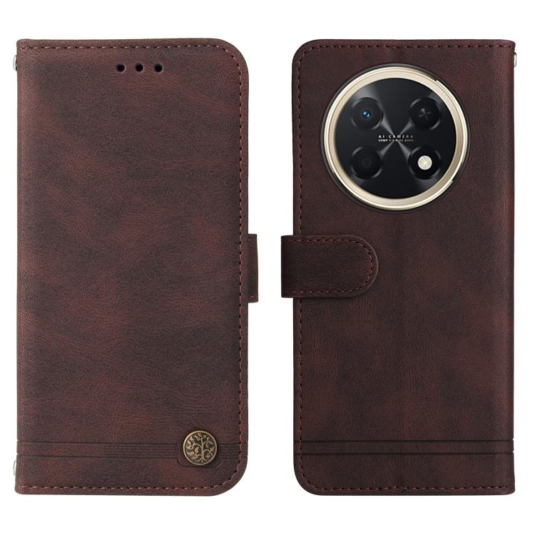 For Huawei Enjoy 90 Pro Max 5G Skin Feel Life Tree Metal Button Leather Phone Case