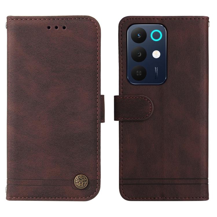 For Realme 15x 5G India / Realme C85 5G Skin Feel Life Tree Metal Button Leather Phone Case