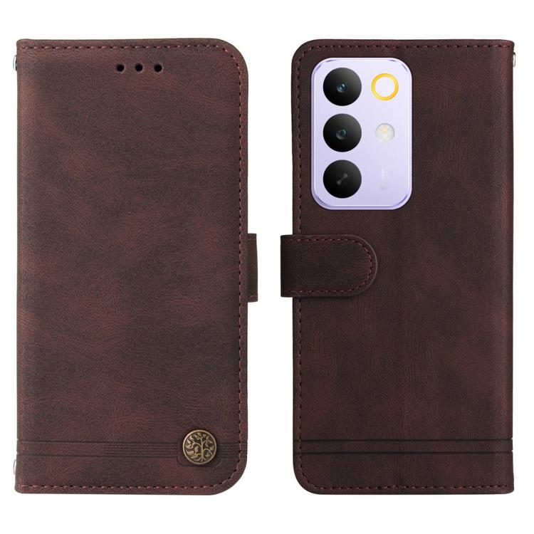 For Realme C85 Pro 4G Skin Feel Life Tree Metal Button Leather Phone Case