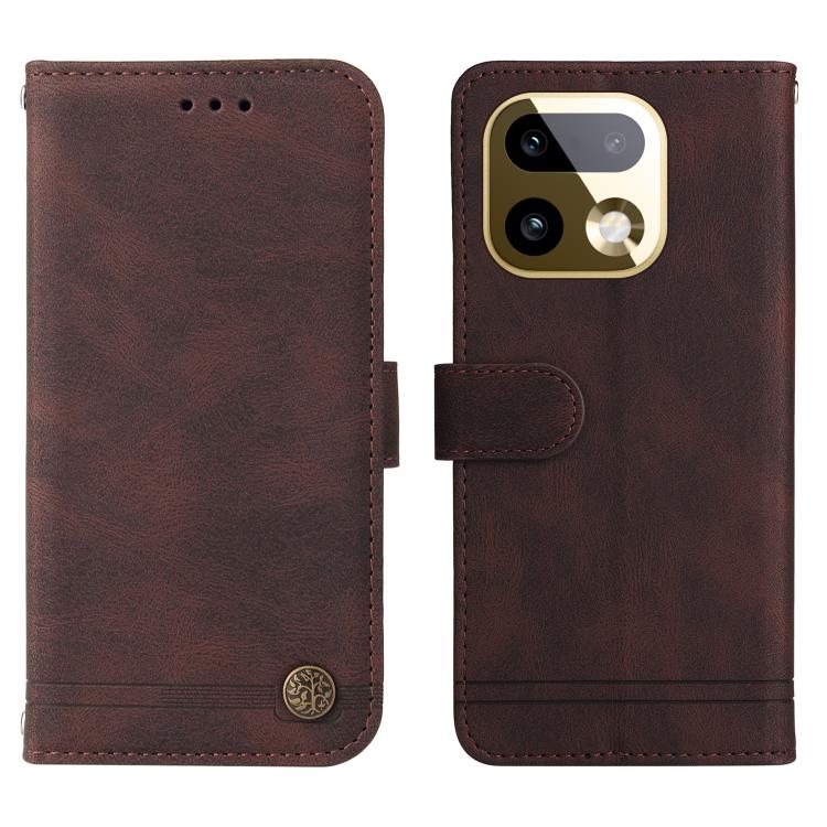 For Realme 16 Pro+ 5G Skin Feel Life Tree Metal Button Leather Phone Case