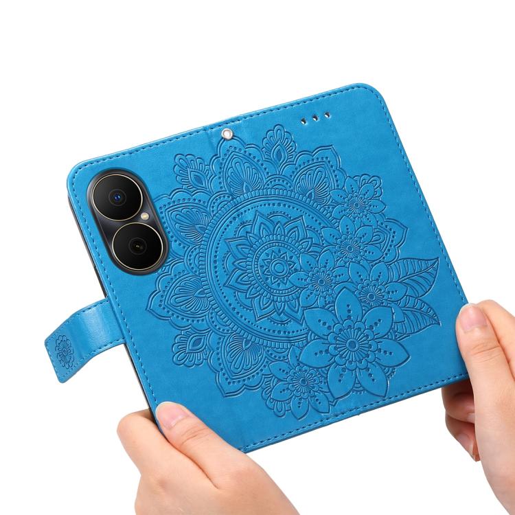 For Huawei Enjoy 80 Seven-petal Flowers Embossing Leather Phone Case