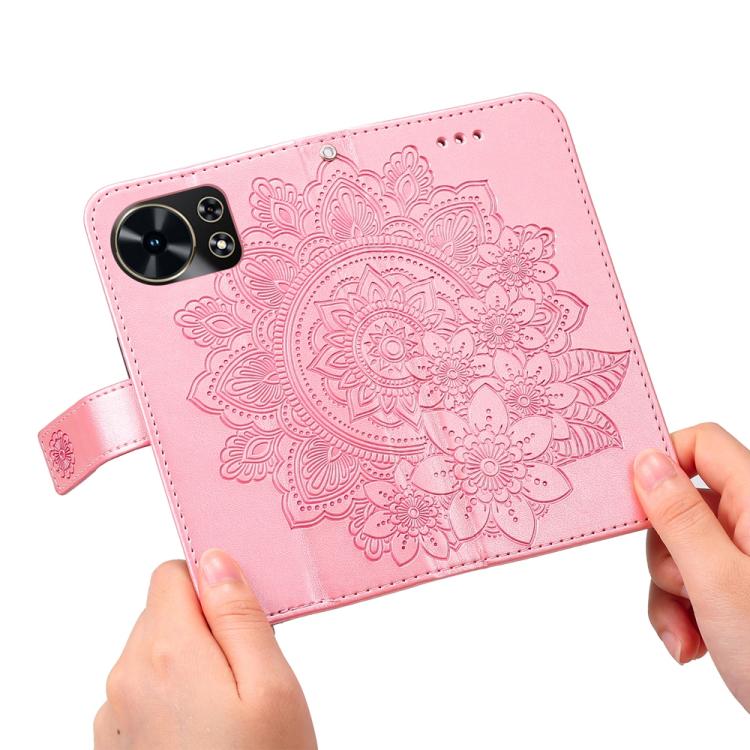 For Huawei Maimang 40 5G Seven-petal Flowers Embossing Leather Phone Case