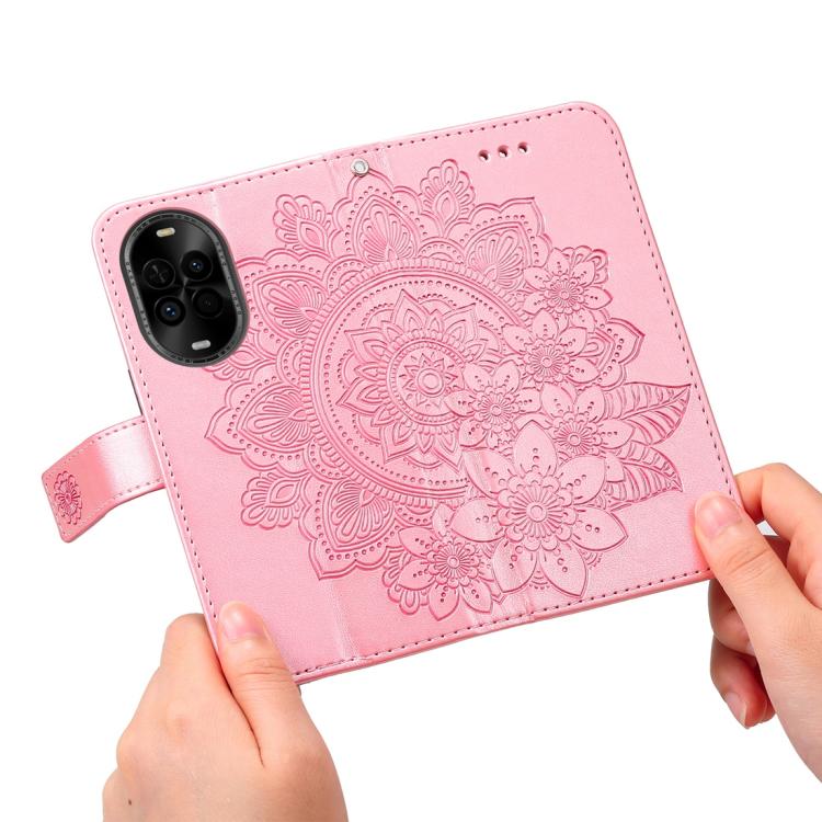 For Huawei nova 14 Lite Seven-petal Flowers Embossing Leather Phone Case