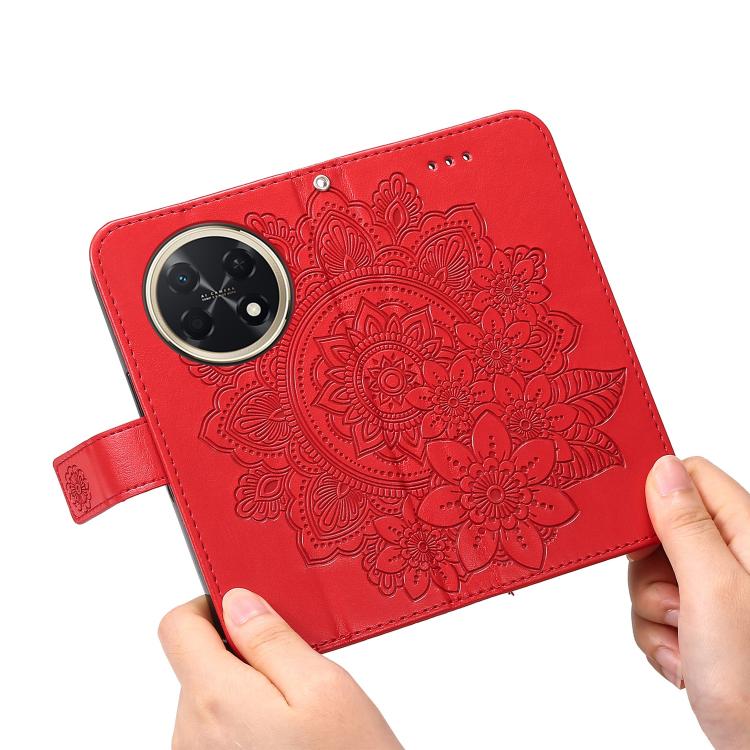 For Huawei Enjoy 90 Pro Max 5G Seven-petal Flowers Embossing Leather Phone Case