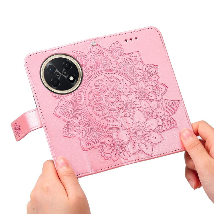 For Huawei Enjoy 90 Pro Max 5G Seven-petal Flowers Embossing Leather Phone Case