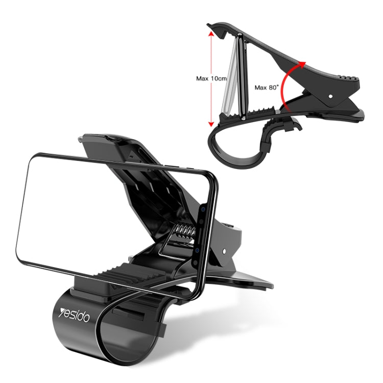 Yesido C65 Car Dashboard ABS Clip Phone Holder(Black)