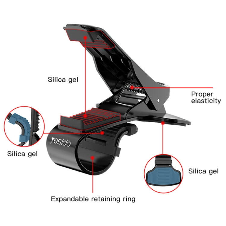 Yesido C65 Car Dashboard ABS Clip Phone Holder(Black)