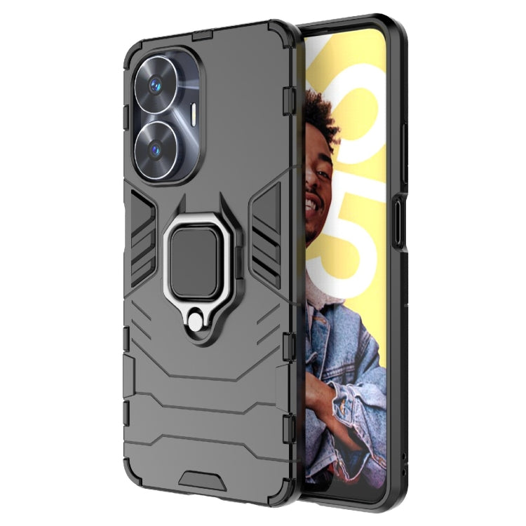 For Realme C55 Shockproof PC + TPU Holder Phone Case