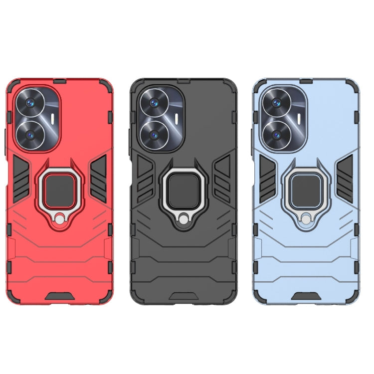 For Realme C55 Shockproof PC + TPU Holder Phone Case