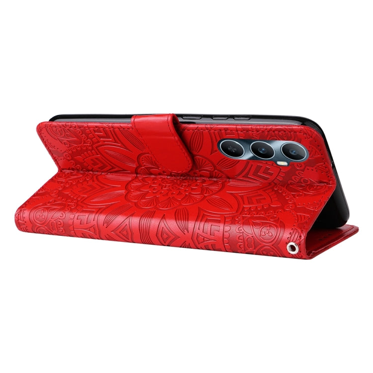 For Realme C65 4G Embossed Sunflower Leather Phone Case