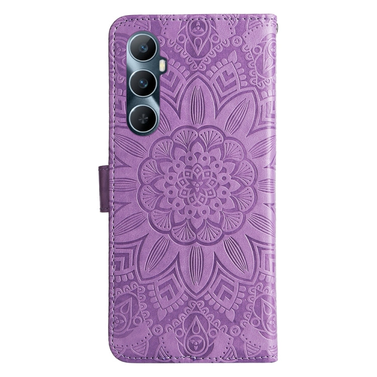 For Realme C65 4G Embossed Sunflower Leather Phone Case