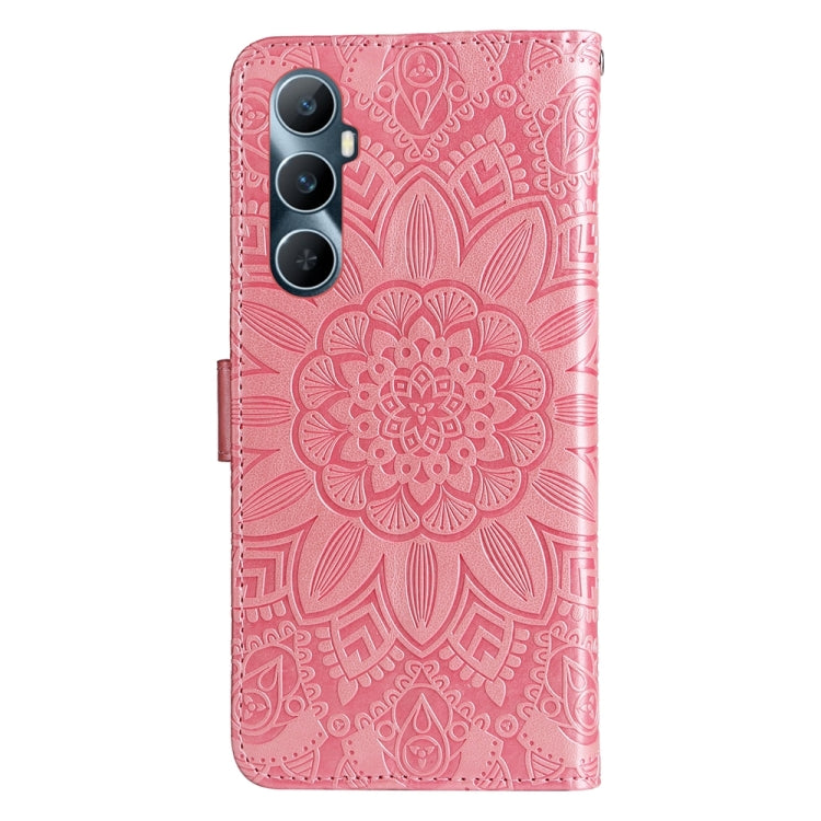 For Realme C65 4G Embossed Sunflower Leather Phone Case
