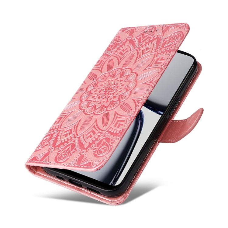 For Realme C65 4G Embossed Sunflower Leather Phone Case