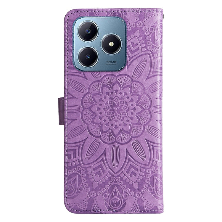 For Realme C63 / C61  / Note 60 Embossed Sunflower Leather Phone Case
