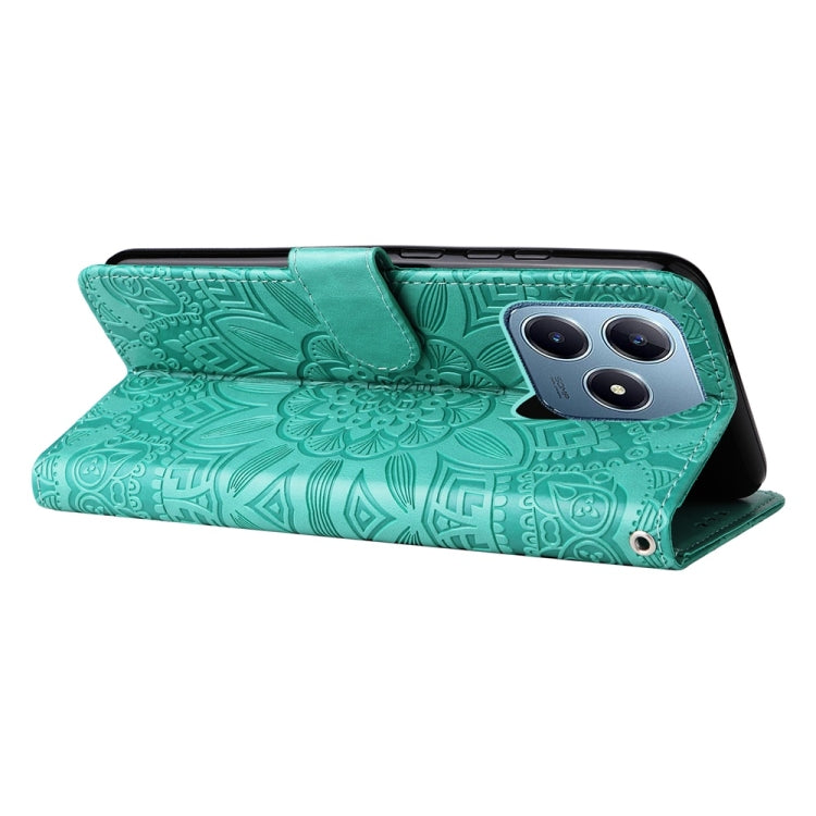 For Realme C63 / C61  / Note 60 Embossed Sunflower Leather Phone Case