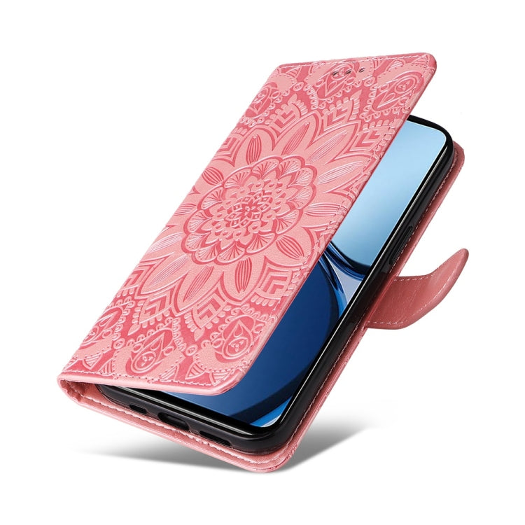 For Realme C63 / C61  / Note 60 Embossed Sunflower Leather Phone Case