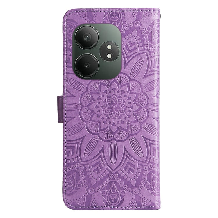 For Realme GT 6 / GT Neo6 SE Embossed Sunflower Leather Phone Case
