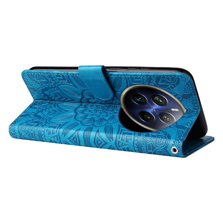 For Realme 13 Pro / 13 Pro+ / P1 Pro Global Embossed Sunflower Leather Phone Case