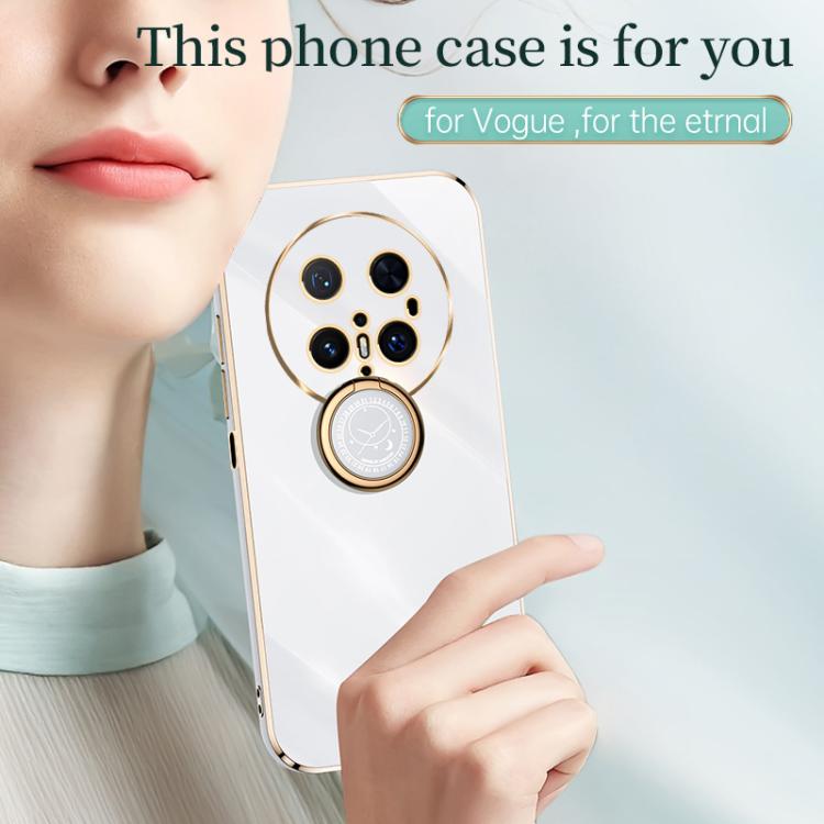 For Huawei Mate 70 Pro / 70 Pro+ XINLI Straight Edge 6D Electroplate TPU Phone Case with Ring Holder