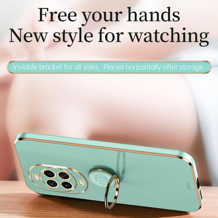For Huawei Nova 14 Pro XINLI Straight Edge 6D Electroplate TPU Phone Case with Ring Holder