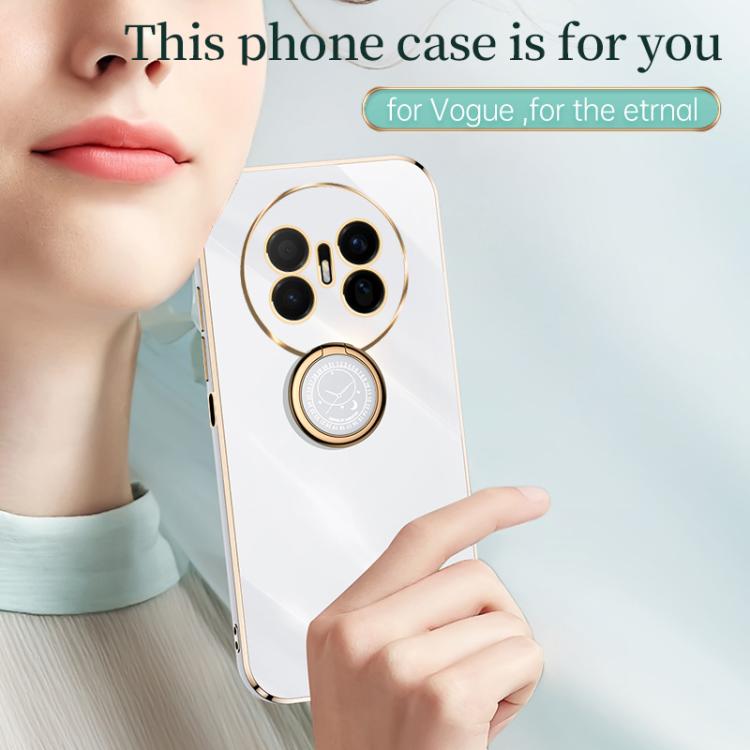 For Huawei Mate 70 Air XINLI Straight Edge 6D Electroplate TPU Phone Case with Ring Holder