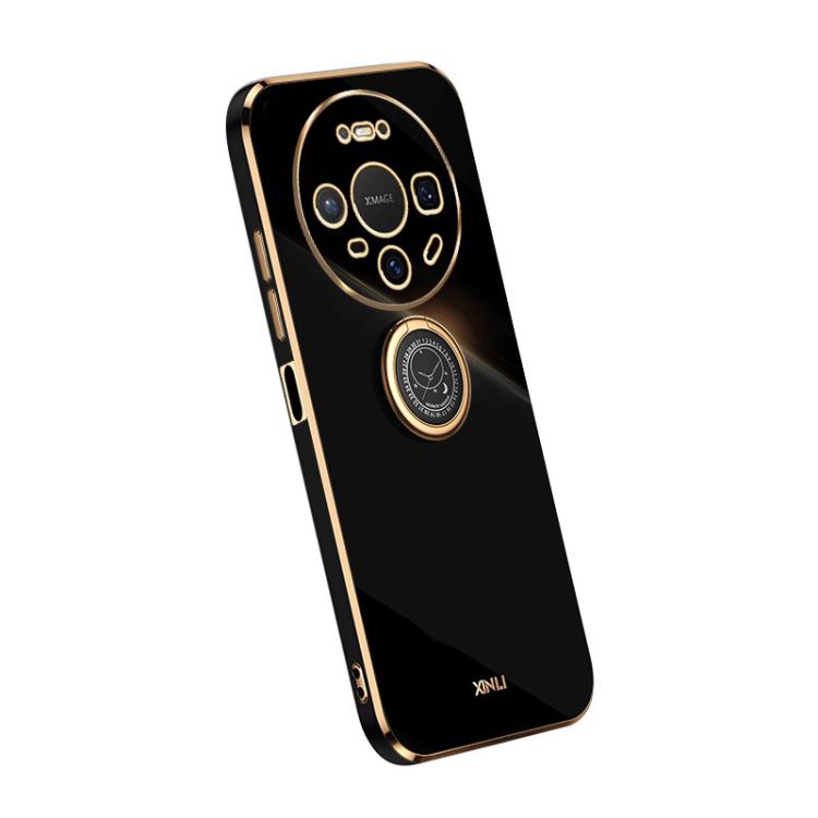 For Huawei Mate 80 XINLI Straight Edge 6D Electroplate TPU Phone Case with Ring Holder