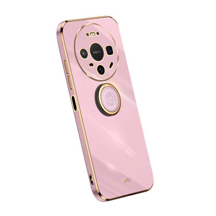 For Huawei Mate 80 XINLI Straight Edge 6D Electroplate TPU Phone Case with Ring Holder