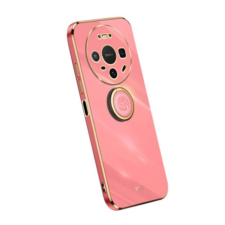 For Huawei Mate 80 XINLI Straight Edge 6D Electroplate TPU Phone Case with Ring Holder