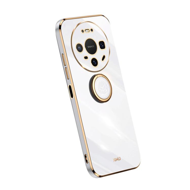 For Huawei Mate 80 XINLI Straight Edge 6D Electroplate TPU Phone Case with Ring Holder