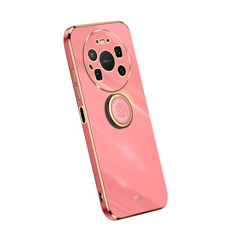 For Huawei Mate 80 Pro Max XINLI Straight Edge 6D Electroplate TPU Phone Case with Ring Holder