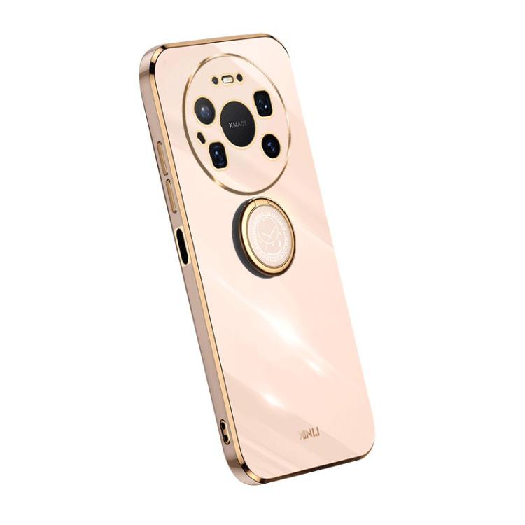 For Huawei Mate 80 Pro Max XINLI Straight Edge 6D Electroplate TPU Phone Case with Ring Holder