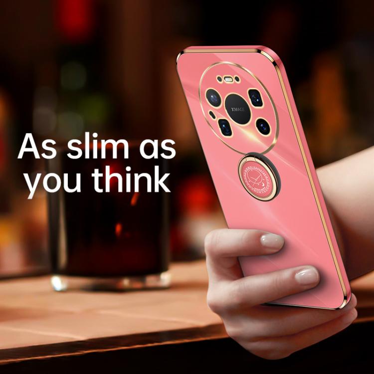 For Huawei Mate 80 Pro Max XINLI Straight Edge 6D Electroplate TPU Phone Case with Ring Holder