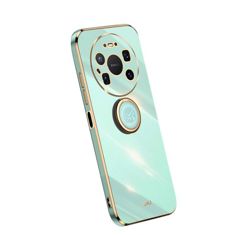 For Huawei Mate 80 Pro Max XINLI Straight Edge 6D Electroplate TPU Phone Case with Ring Holder