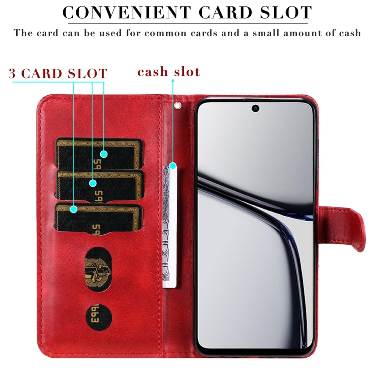 For Realme C65 4G Fashion Calf Texture Zipper Leather Phone Case