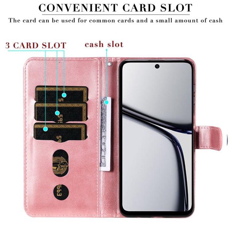 For Realme C65 4G Fashion Calf Texture Zipper Leather Phone Case