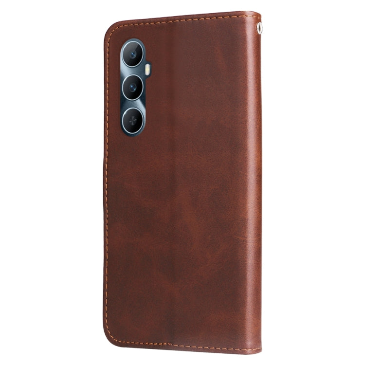 For Realme C65 4G Fashion Calf Texture Zipper Leather Phone Case