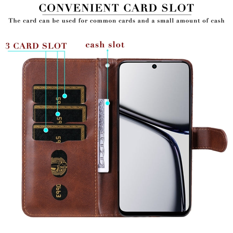 For Realme C65 4G Fashion Calf Texture Zipper Leather Phone Case