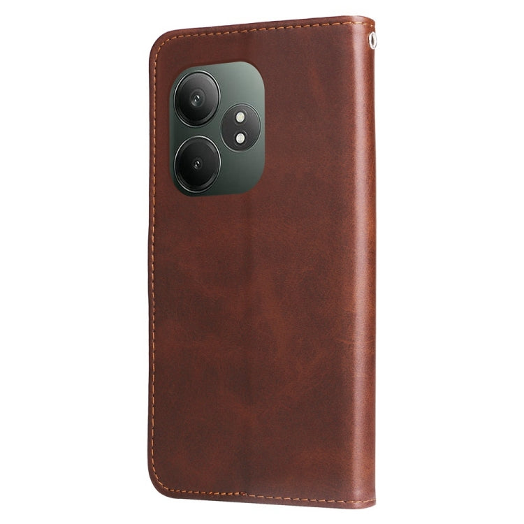 For Realme GT 6 / GT Neo6 SE Fashion Calf Texture Zipper Leather Phone Case