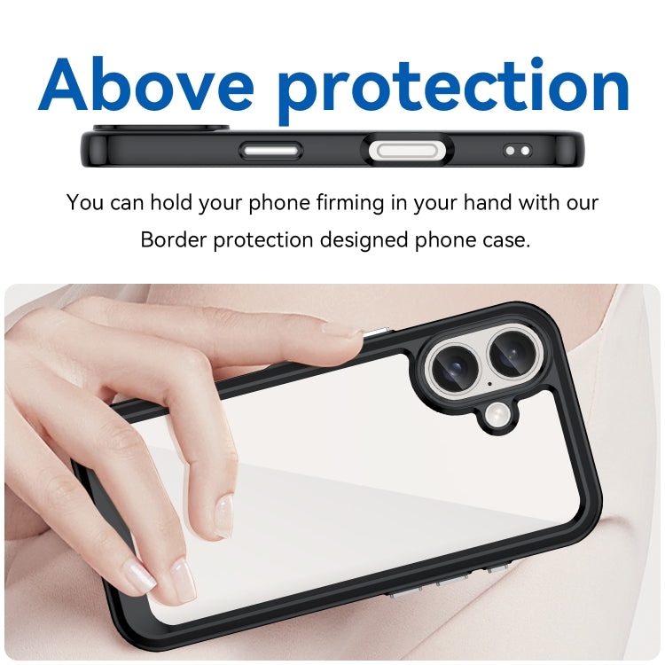 For iPhone 16 Plus Colorful Series Acrylic + TPU Phone Case