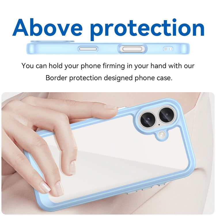 For iPhone 16 Plus Colorful Series Acrylic + TPU Phone Case